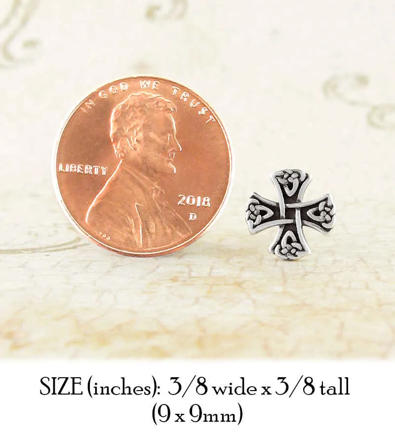 Equal-Armed Celtic Knight's Cross Stud Earrings