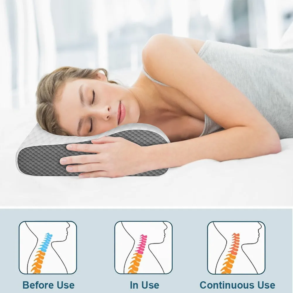 Ergonomic Contour Design Memory Foam Firm Ventilated Gel Foam Pillow for Side Sleepers