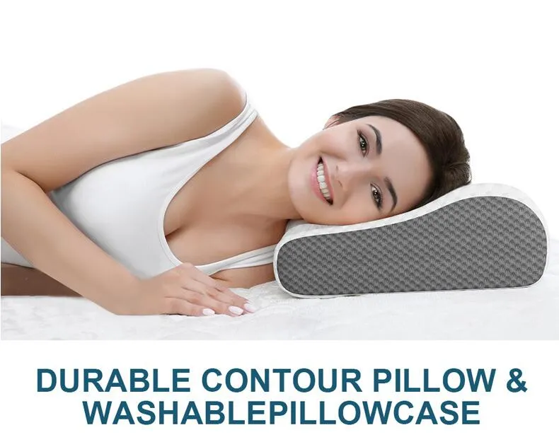 Ergonomic Contour Design Memory Foam Firm Ventilated Gel Foam Pillow for Side Sleepers