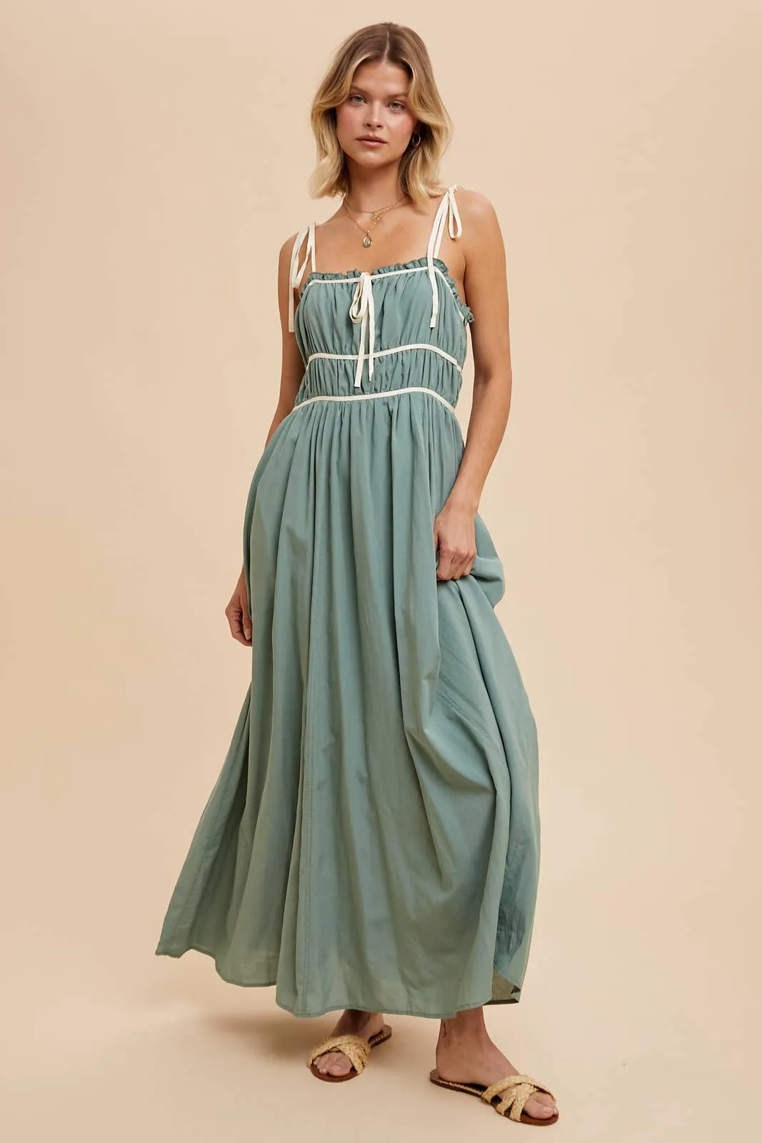 Eucalyptus Cotton Blend Maxi Dress