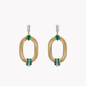 Feelings Emerald & Diamond Chain Earrings