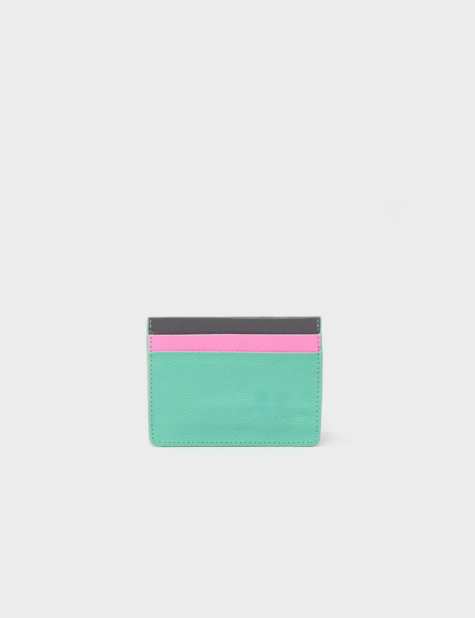 Filium Biscay Green Leather Cardholder - Colorblock