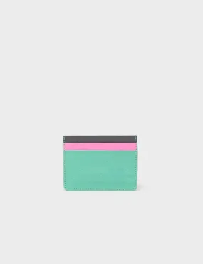 Filium Biscay Green Leather Cardholder - Colorblock