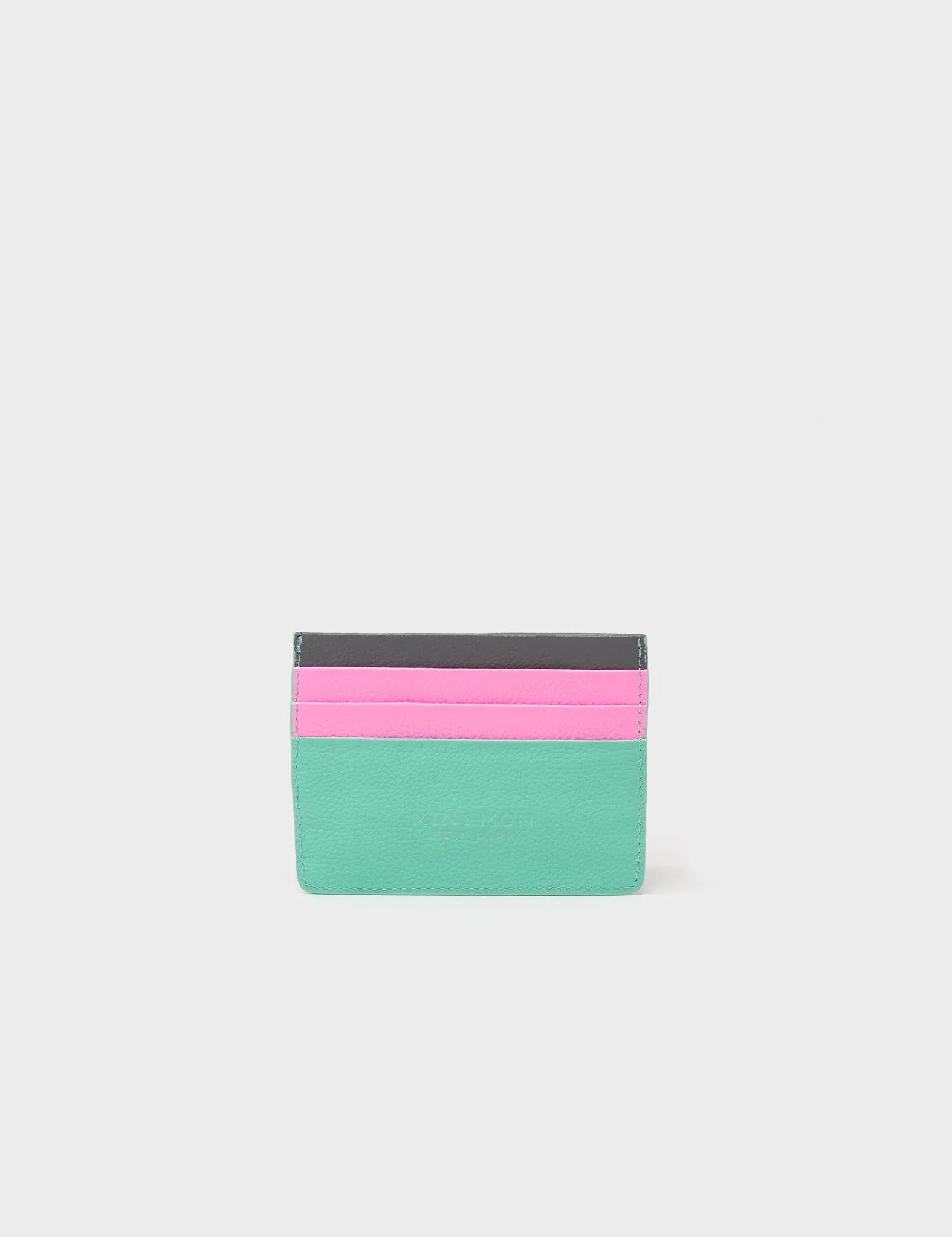 Filium Biscay Green Leather Cardholder - Colorblock