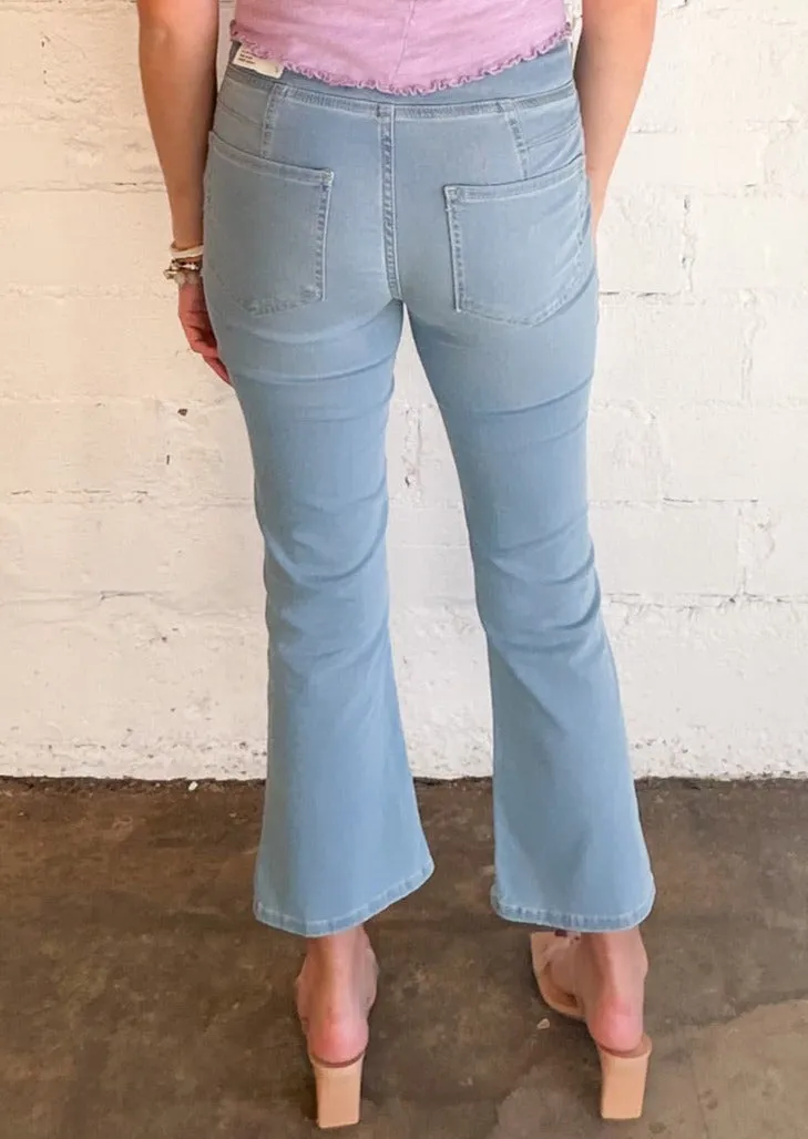 Free People In My Feelings Cropped Slim Flare Jeans