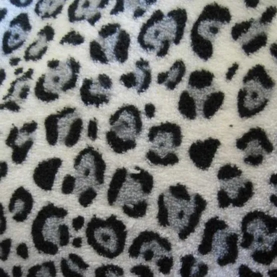 FS925_2 Leopard Cuddle Fleece Fabric Grey