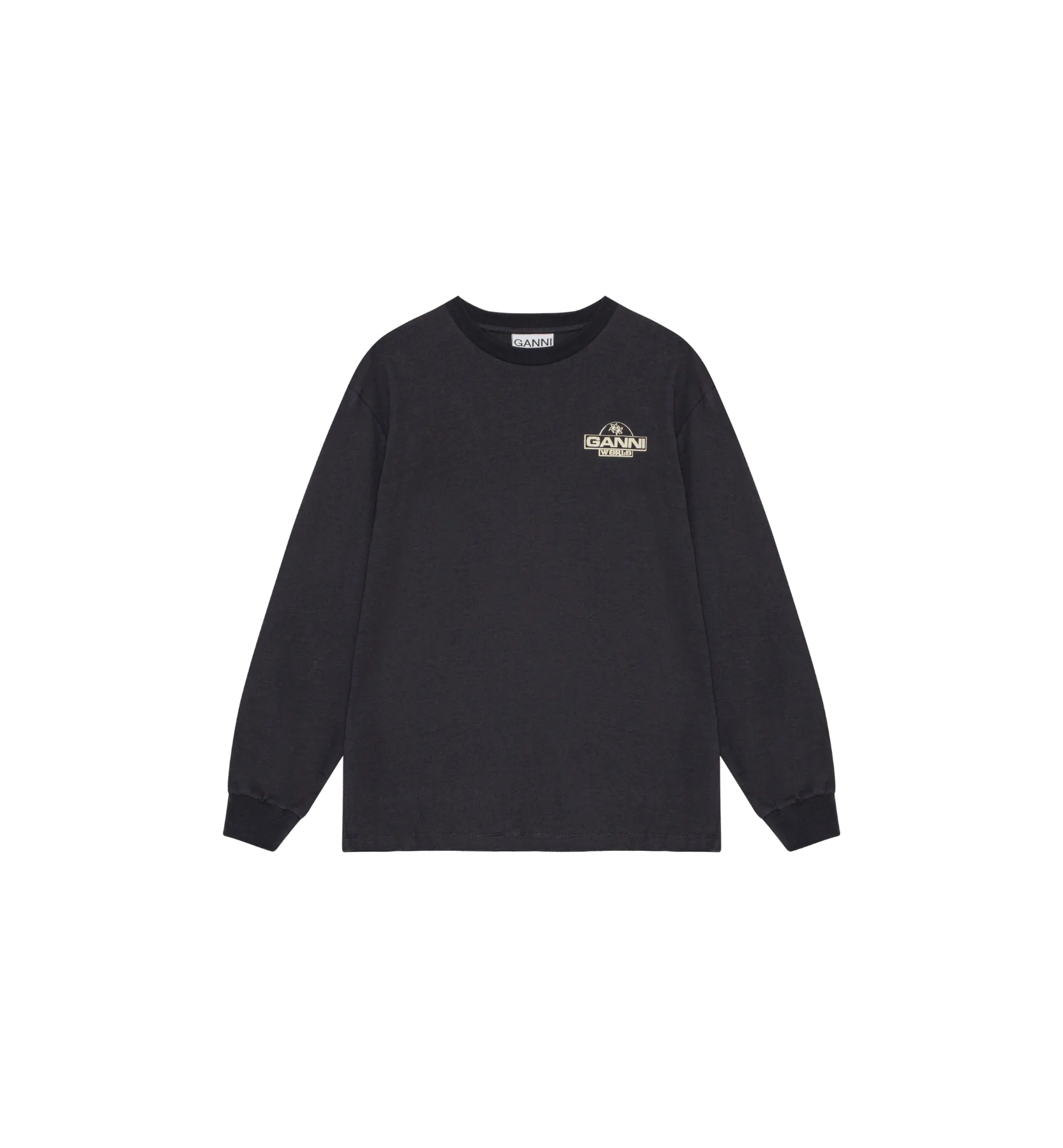 GANNI Black Future Palm Long Sleeve T-shirt