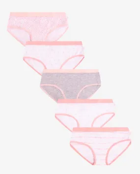 Girls 5-Pack Printed Hipster Underwear