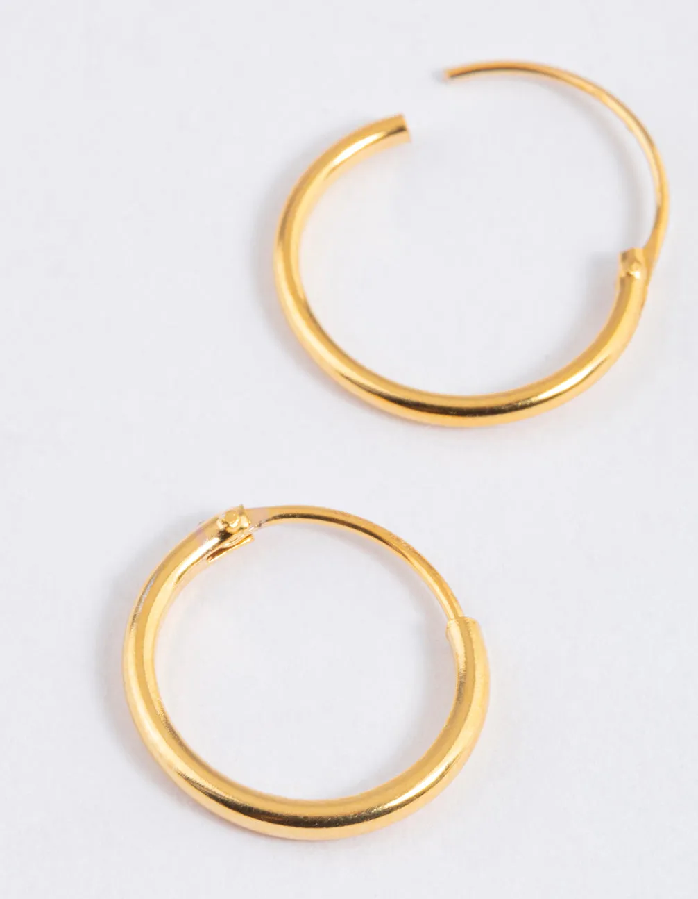 Gold Plated Sterling Silver Hoop Earrings 12mm