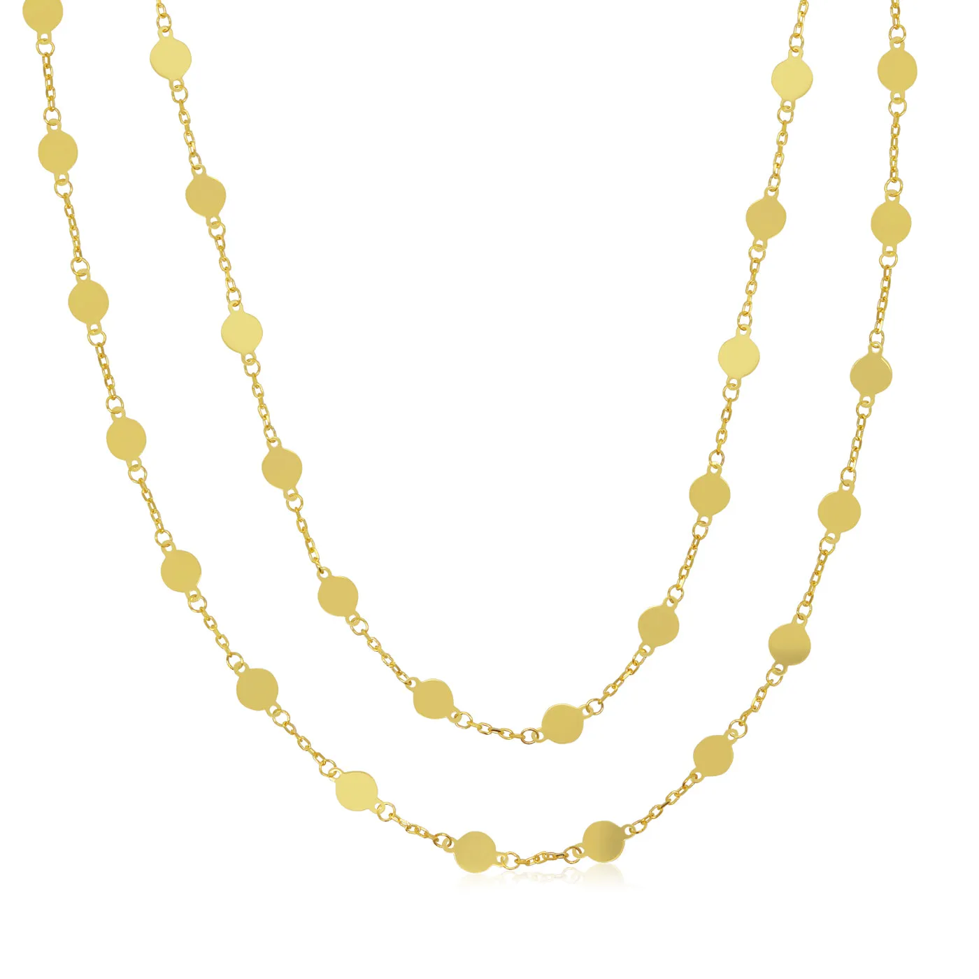 Golden Disc Chain Necklace