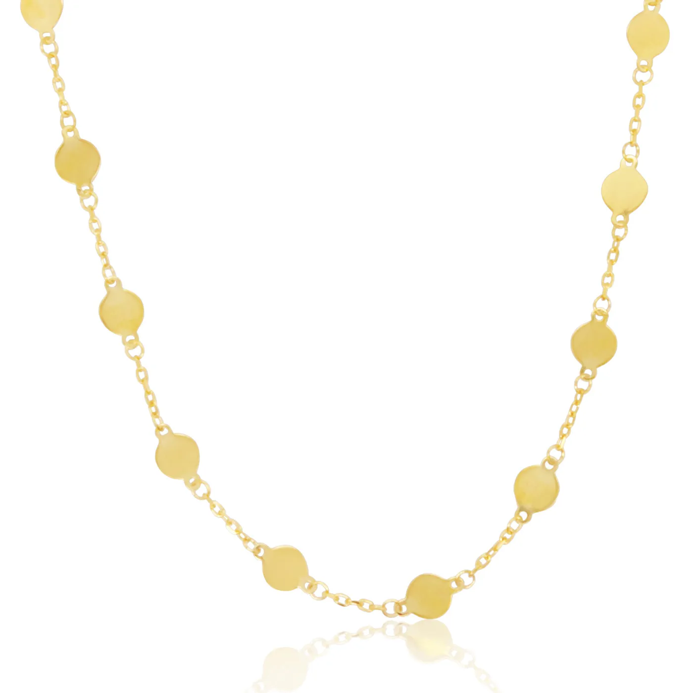 Golden Disc Chain Necklace