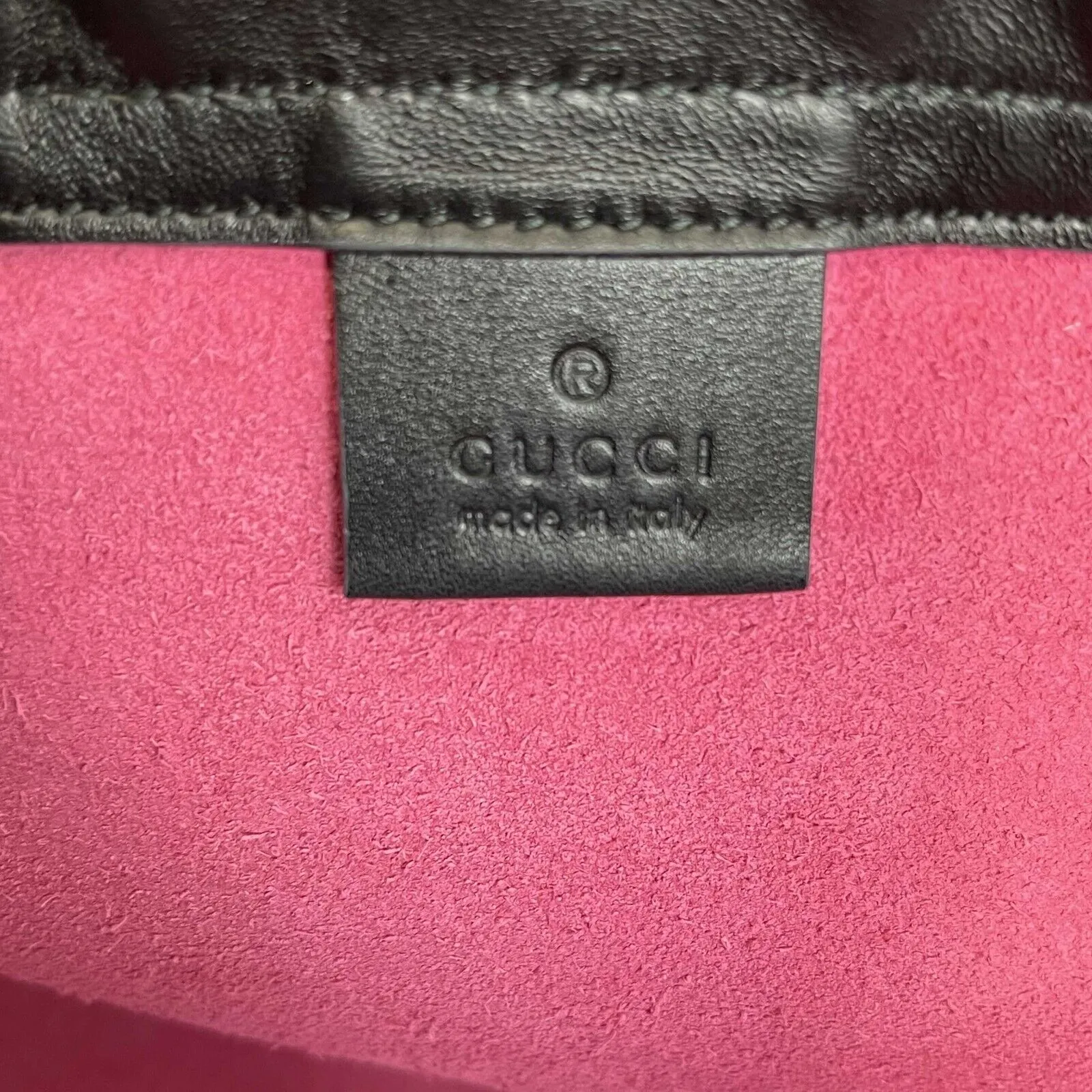 Gucci - Pink logo Drawstring Backpack w/ Top Handle