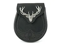 Highlander Stag Leather Sporran