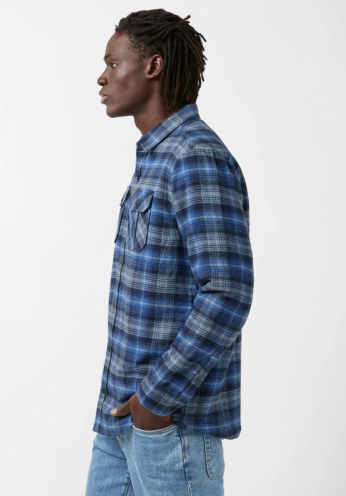 Jaral Men’s Shacket in Blue Plaid - BM24163