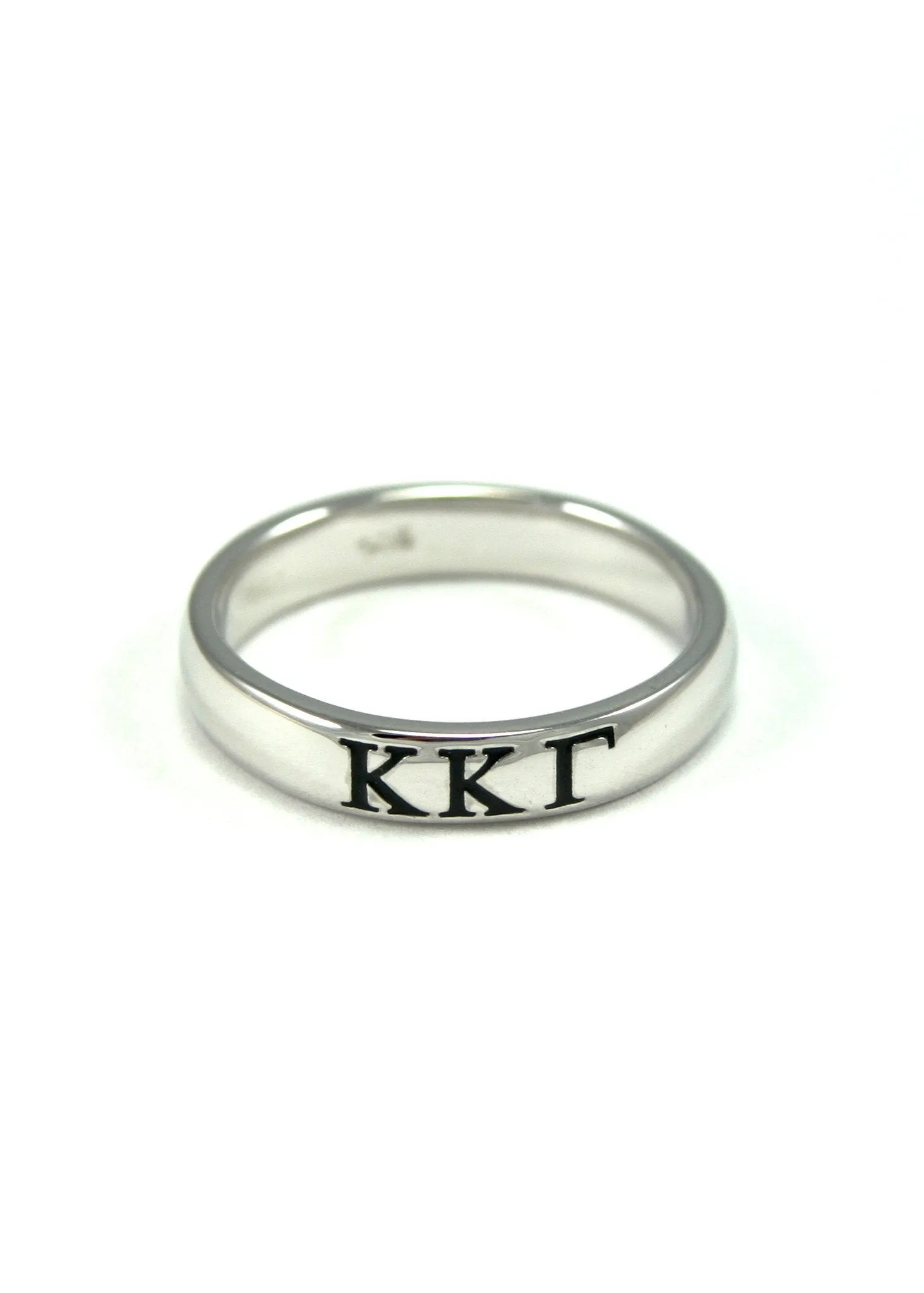 Kappa Kappa Gamma Sterling Silver Ring with Black Enamel