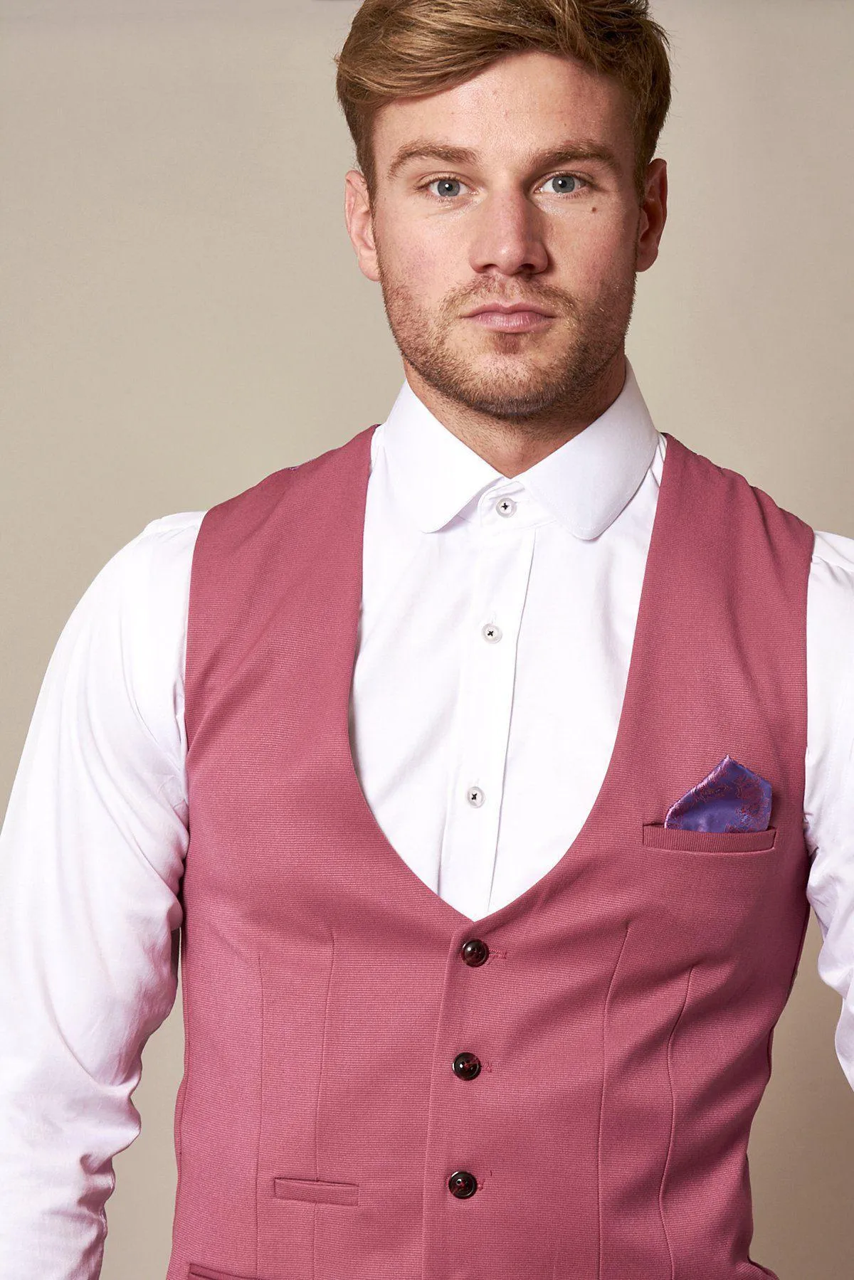 KELLY - Pink Single Breasted Waistcoat