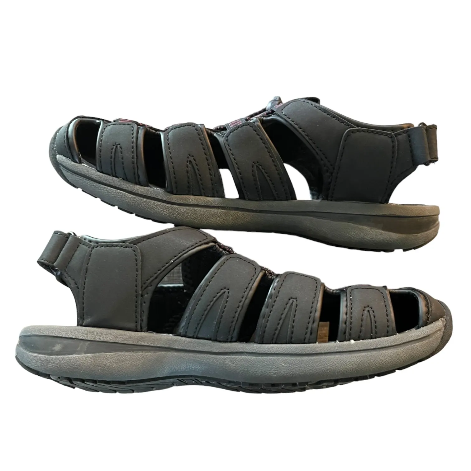 Khombu Comfort Ashley Grayish/Black Strappy Sandal Size 8M