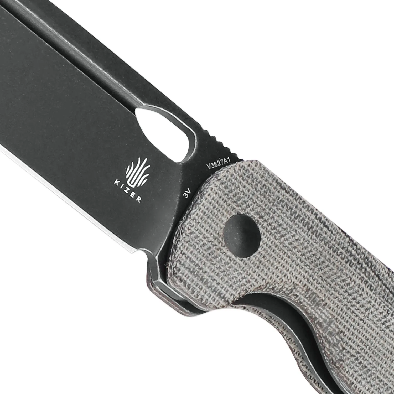 Kizer Bugai 3V Blade Liner Lock Micarta Handle V3627A1(3.11 Black Stonewash)