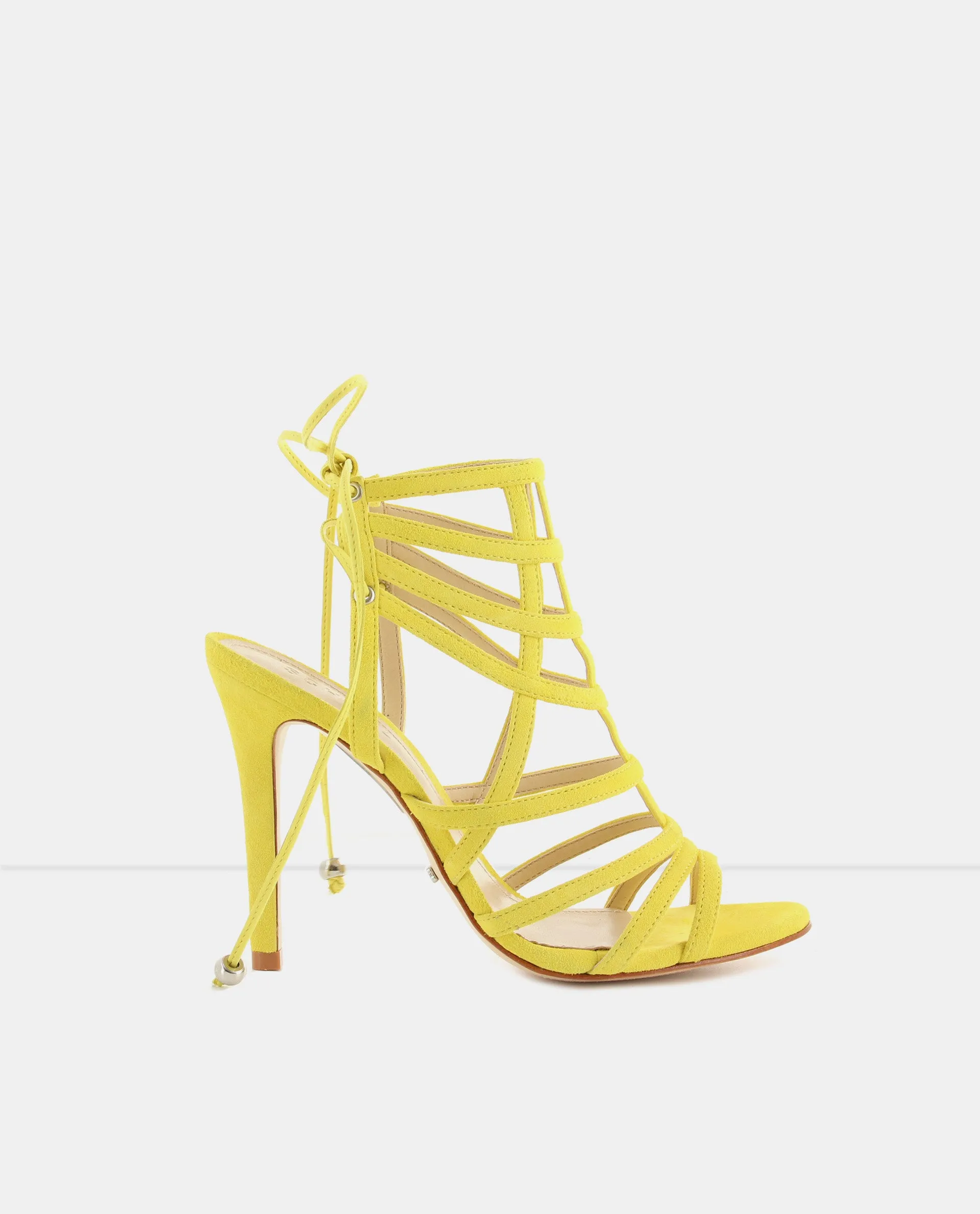 Lace Up Vibrant Yellow Sandal