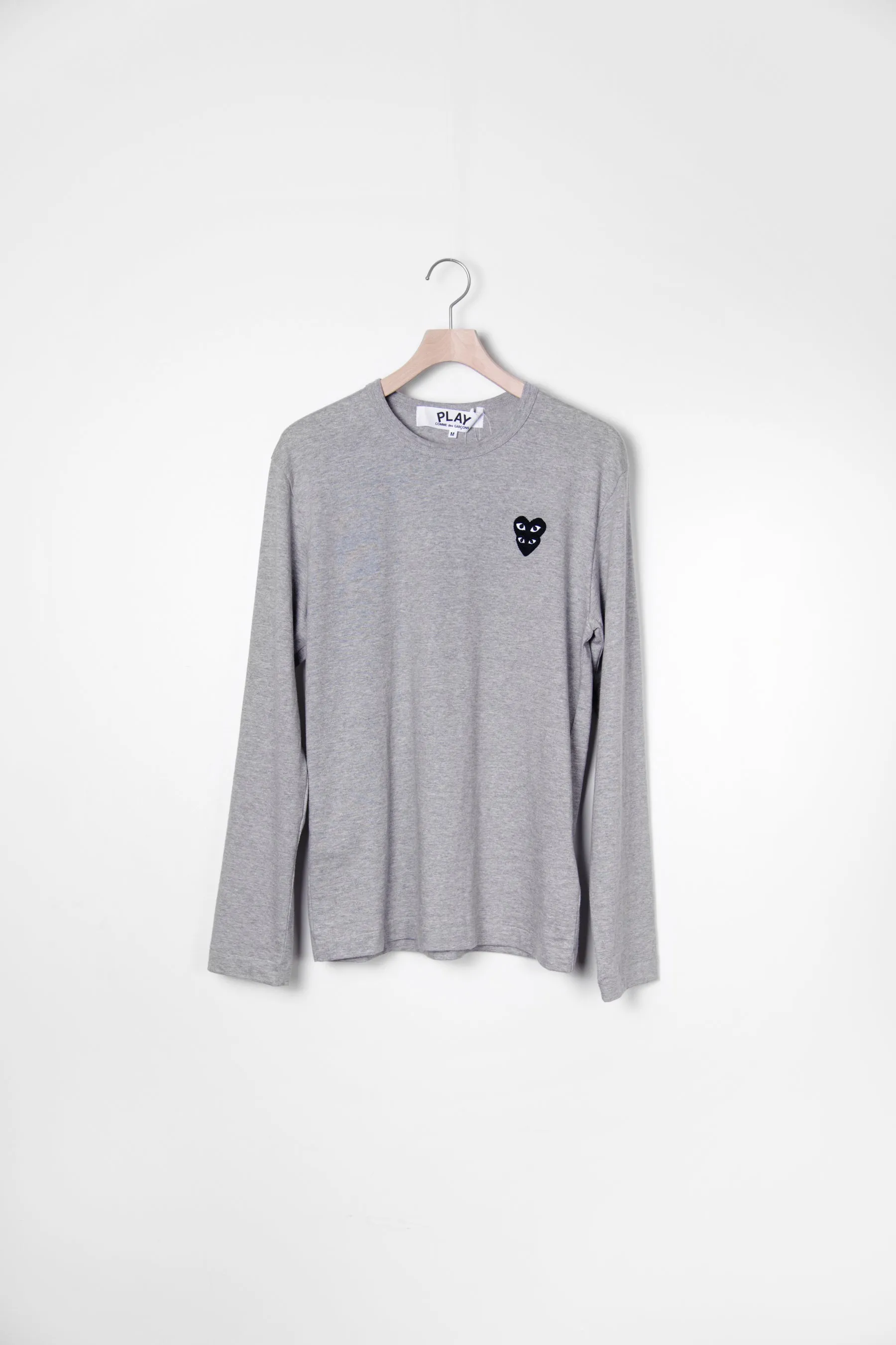 Layered Double Emblem Long Sleeve Tee Grey/Black T300