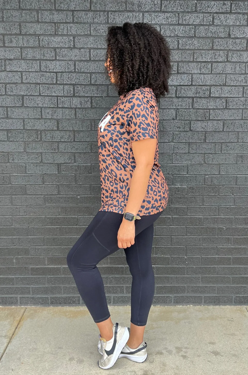 Leopard " Mama" Nursing Tee With Hidden Zipper