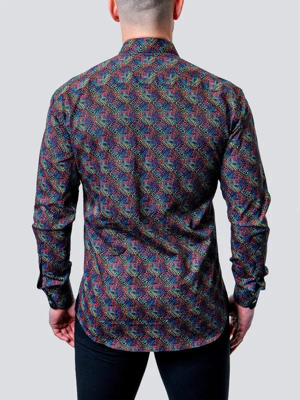 Maceoo Stretch Shirt | Einstein Diamons Medallion Multi