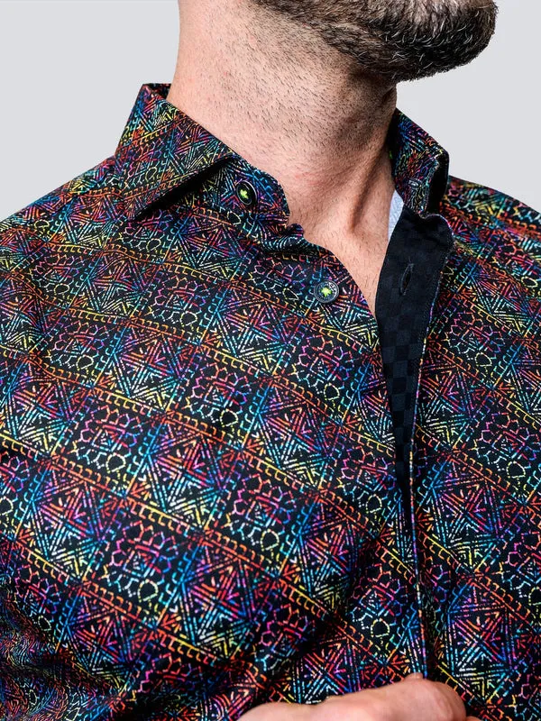 Maceoo Stretch Shirt | Einstein Diamons Medallion Multi