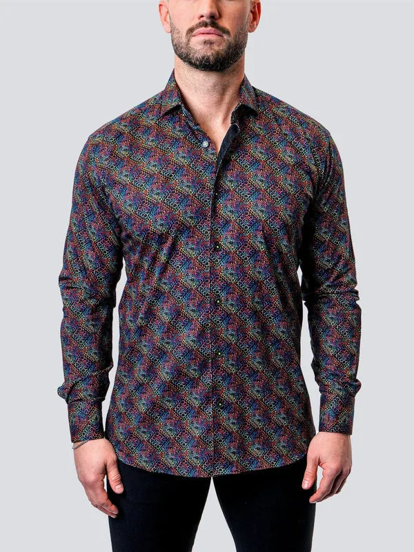 Maceoo Stretch Shirt | Einstein Diamons Medallion Multi