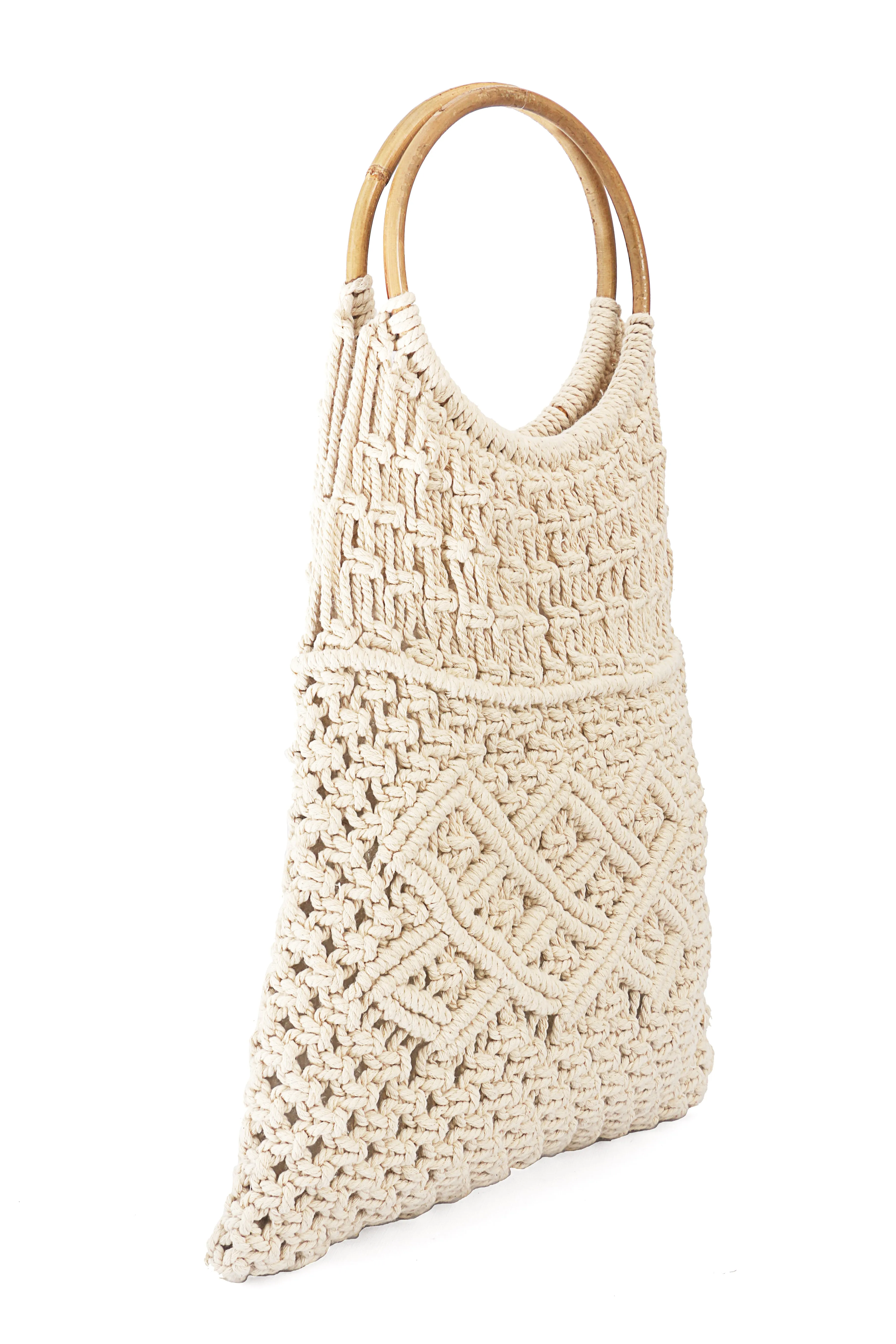 Macramé Crochet Top Handle Bag