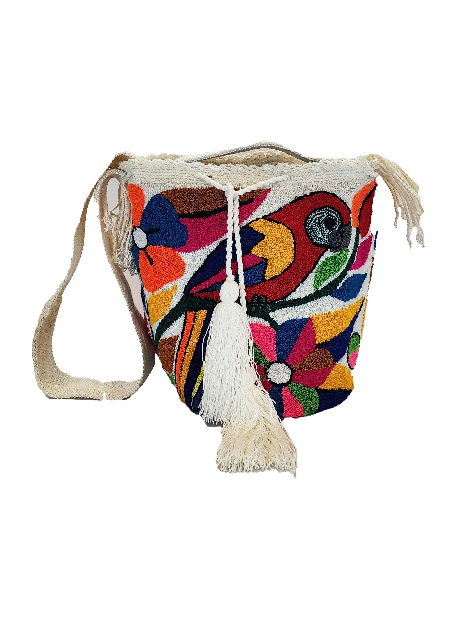 Mavis Large Handmade Punch-needle Wayuu Mochila Bag