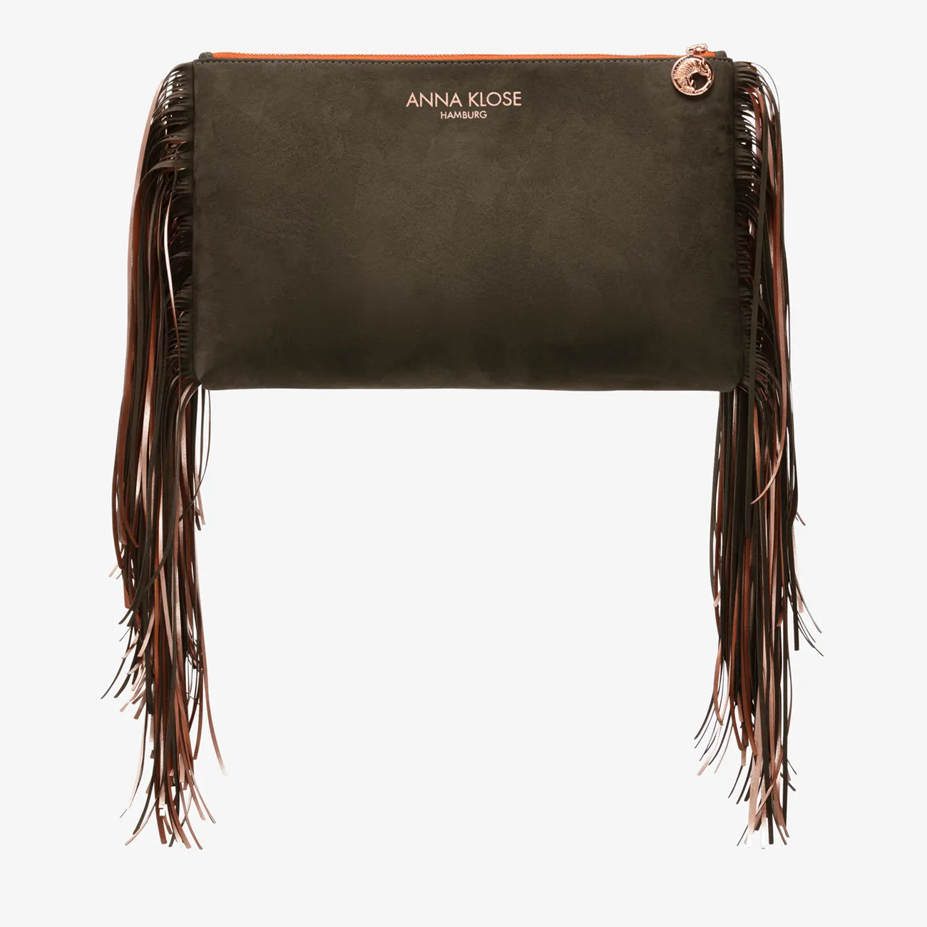 Maxi Fringe Clutch "Army Green"