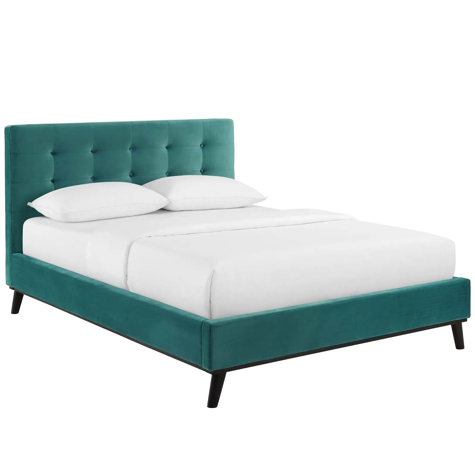 McKenzie Biscuit Tufted Performance Velvet Platform Bed