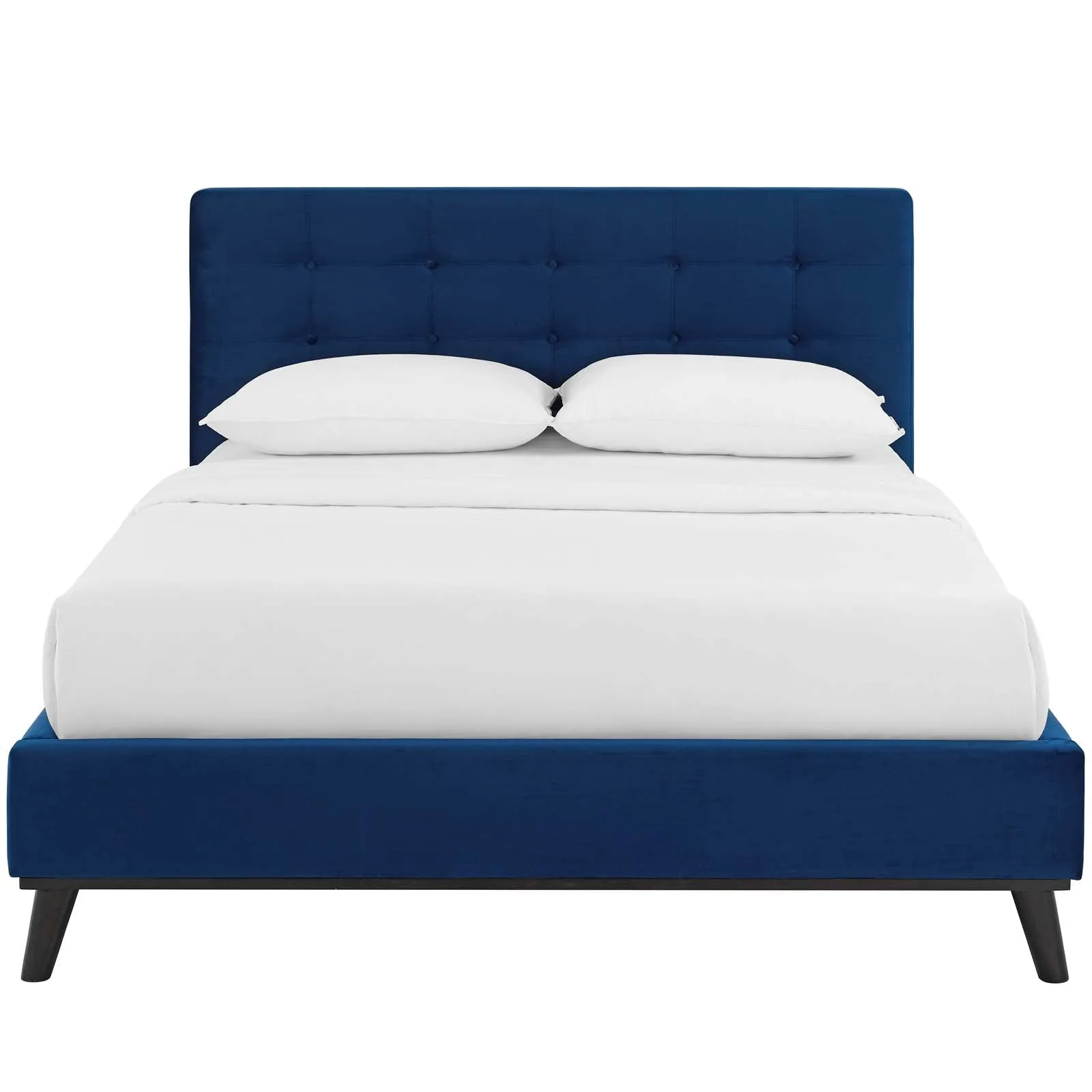 McKenzie Biscuit Tufted Performance Velvet Platform Bed