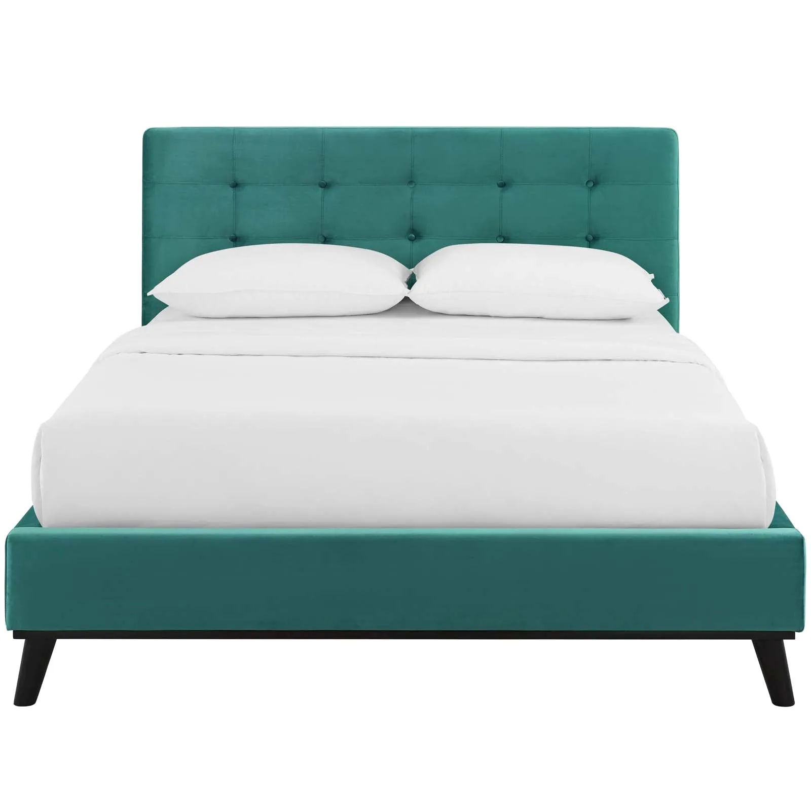 McKenzie Biscuit Tufted Performance Velvet Platform Bed