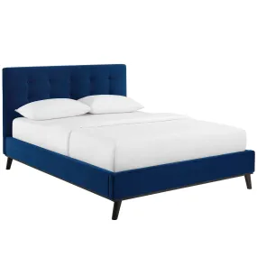 McKenzie Biscuit Tufted Performance Velvet Platform Bed