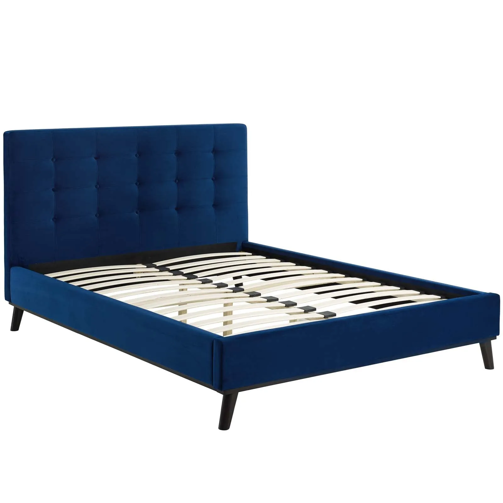 McKenzie Biscuit Tufted Performance Velvet Platform Bed