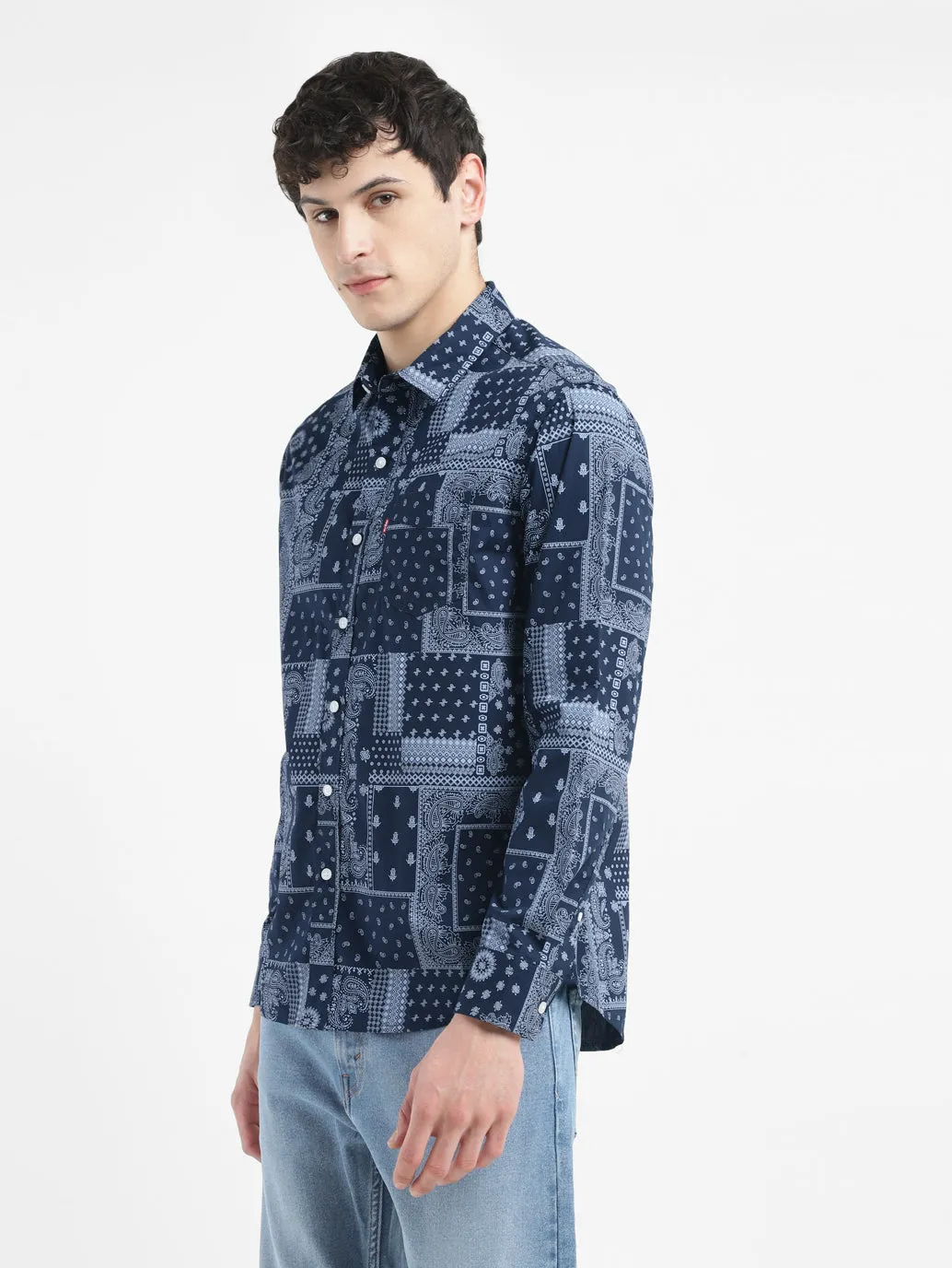 Men's All Over Printed Slim Fit Shirt