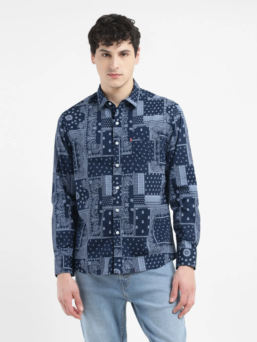 Men's All Over Printed Slim Fit Shirt