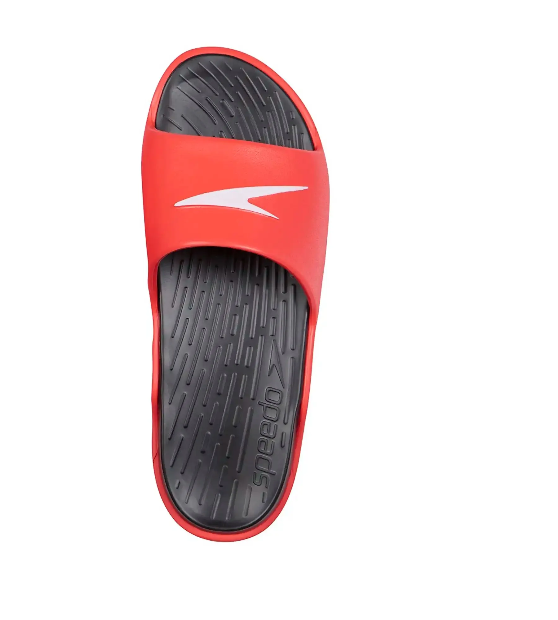 Men's Single Colour Slides - Black & Lava Red