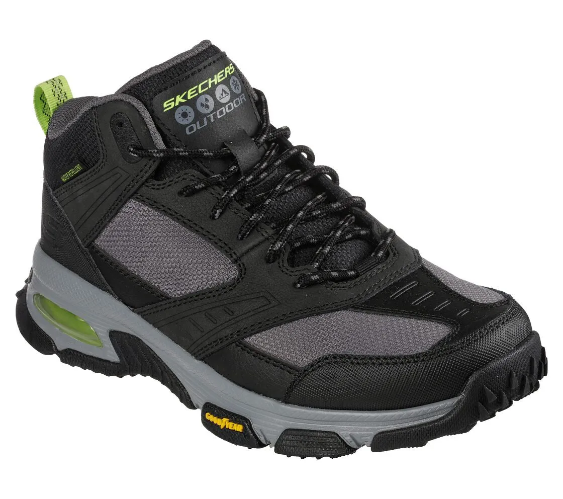 Mens Walking Boots Skechers Black/Grey Water Repellent Goodyear Soles