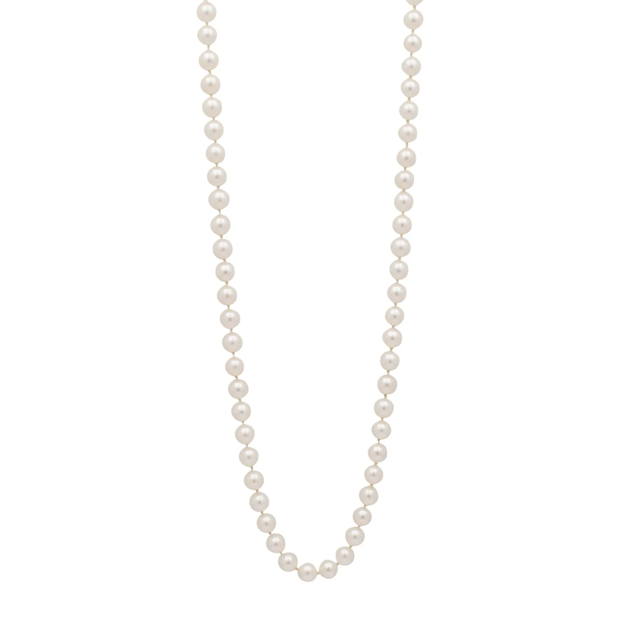 Mikimoto Akoya Cultured Pearl Strand Bead Chain Necklace - 18K Yellow Gold Clasp