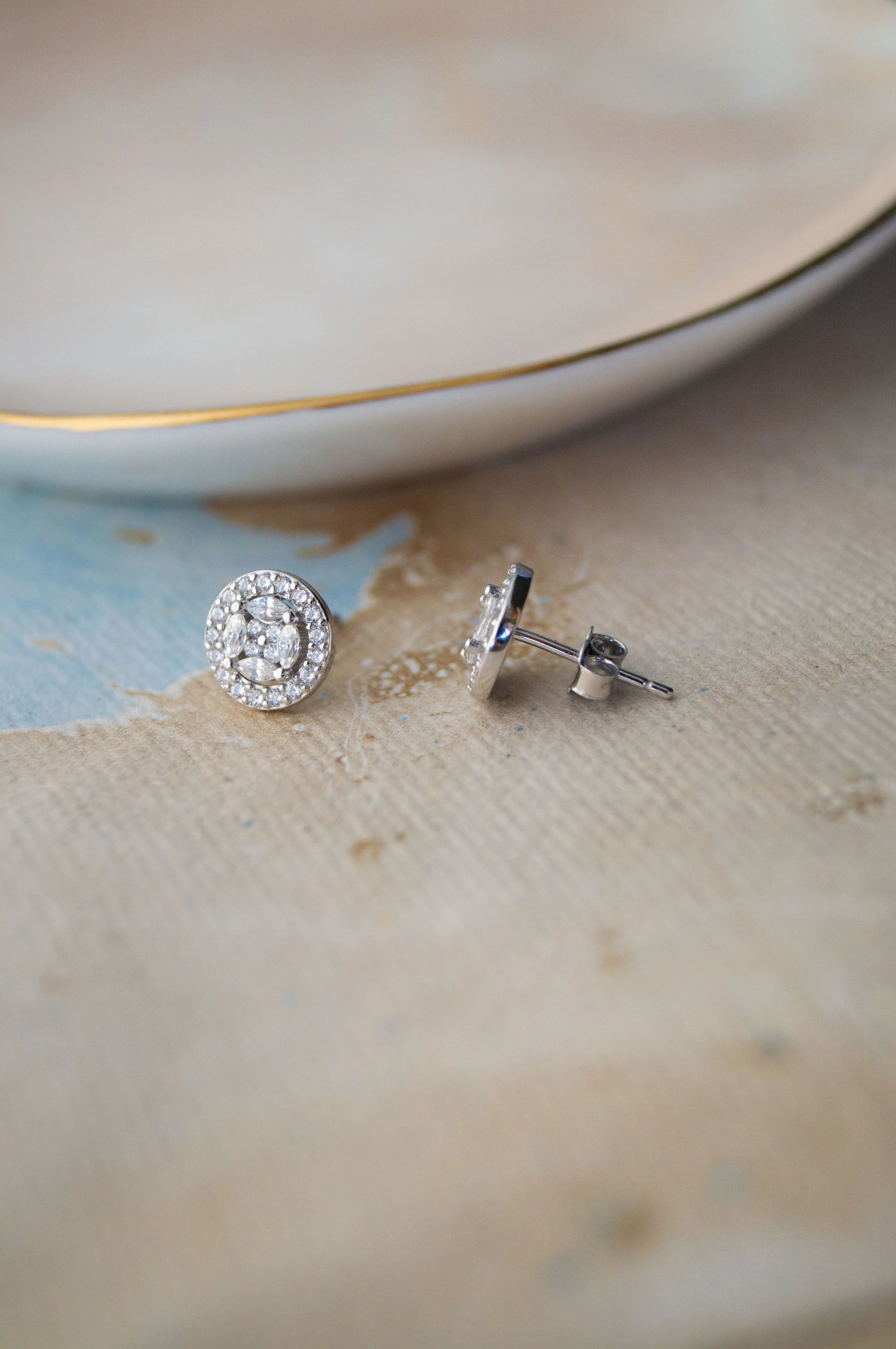 Minimal Cluster Sterling Silver Stud Earrings