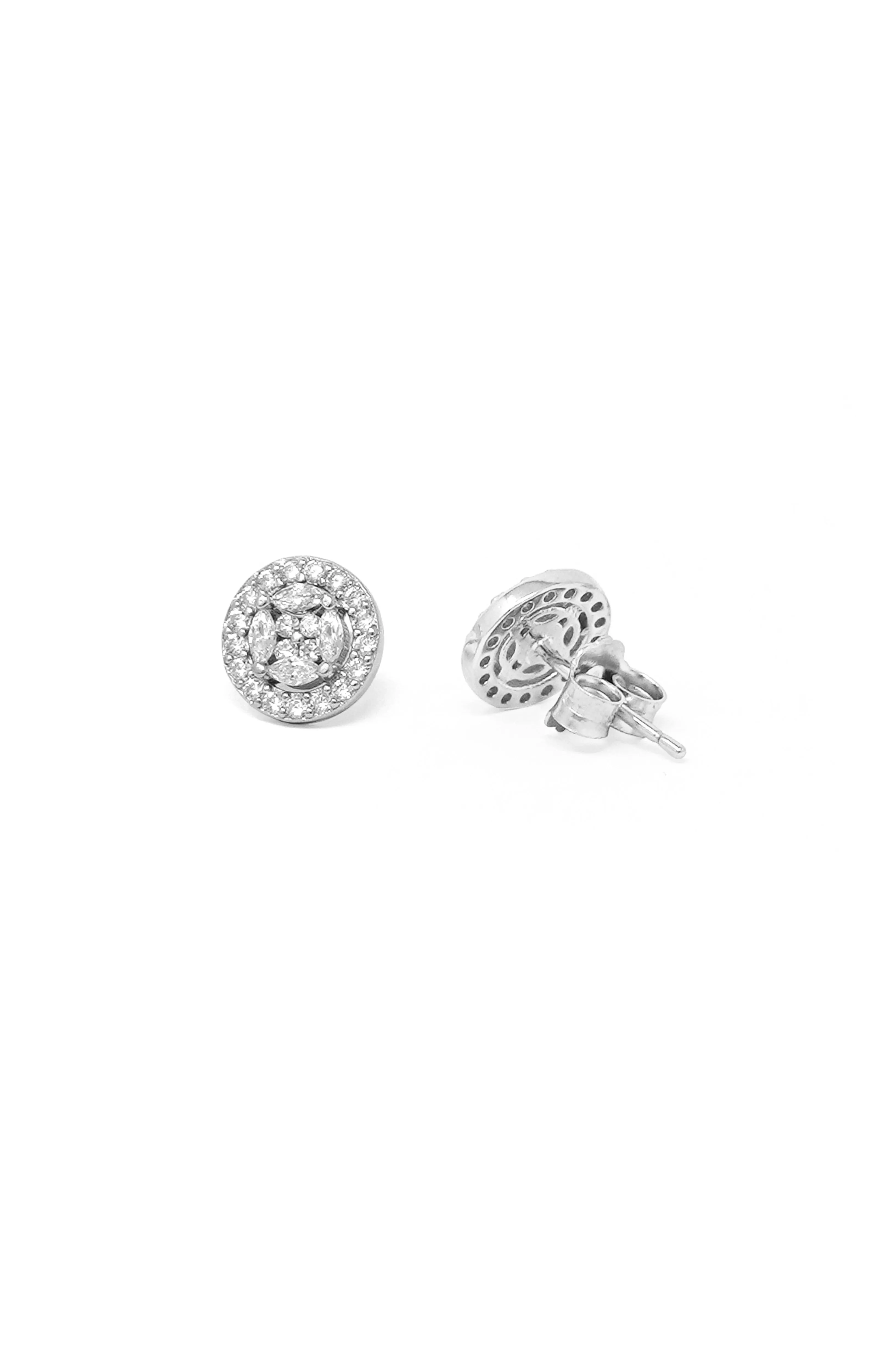 Minimal Cluster Sterling Silver Stud Earrings