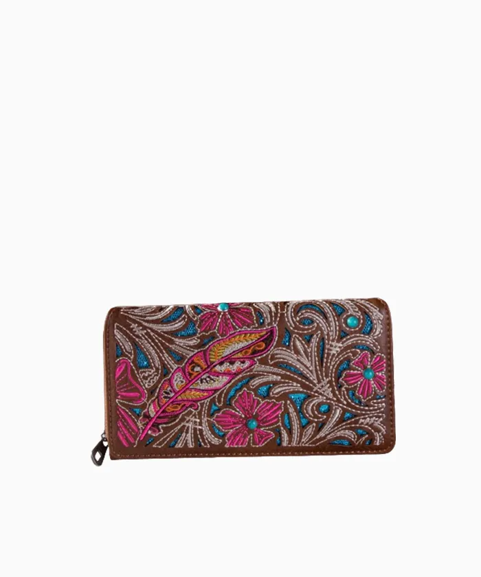 Montana West Embroidered Floral Cut-out Cut-out Collection Wallet