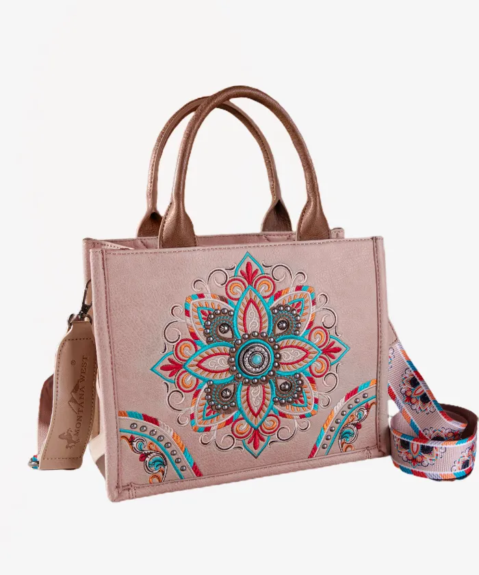 Montana West Floral Embroidered Tote Bag