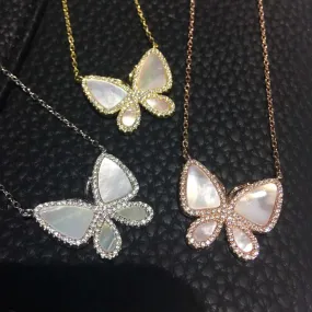 Mother of pearl butterfly necklace