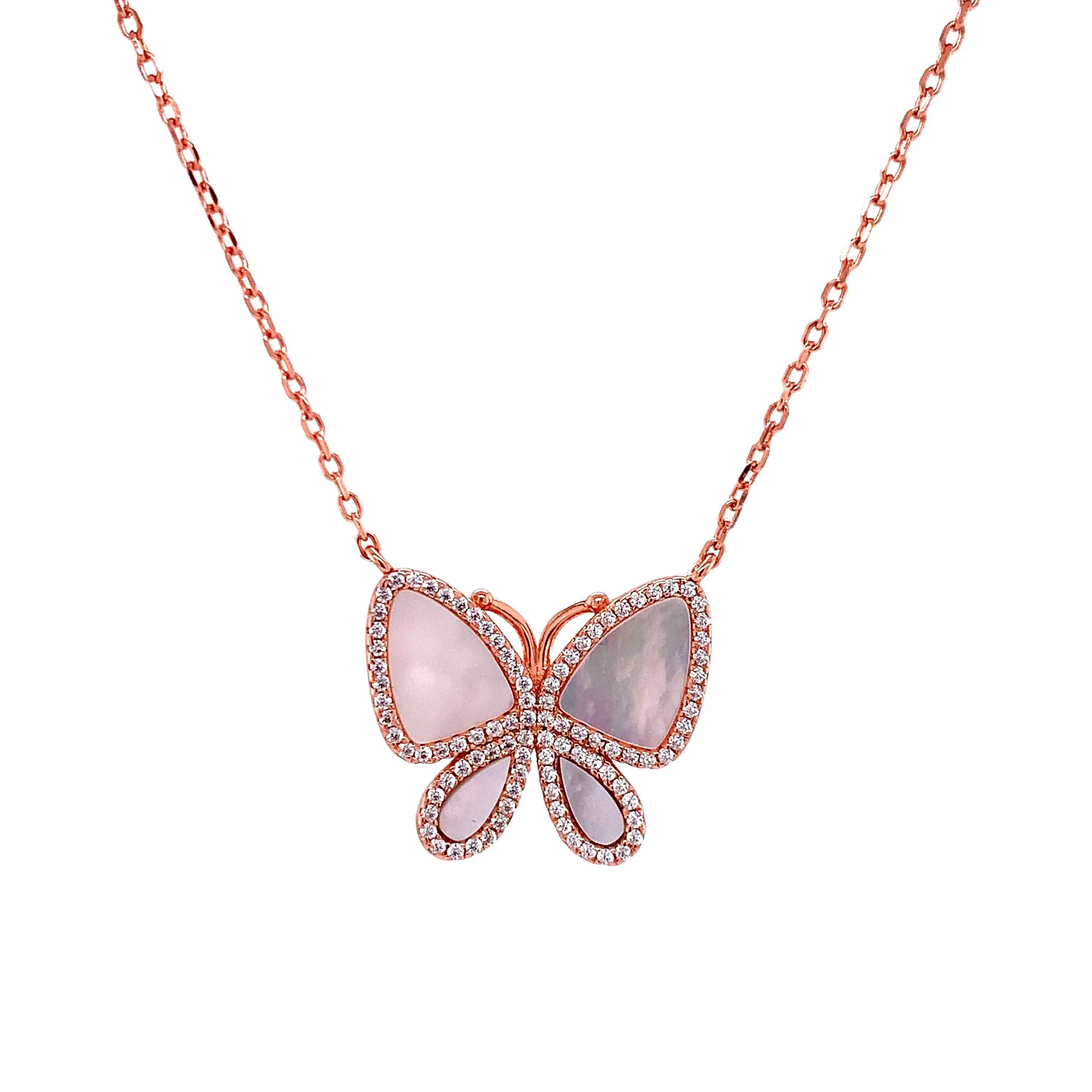 Mother of pearl butterfly necklace