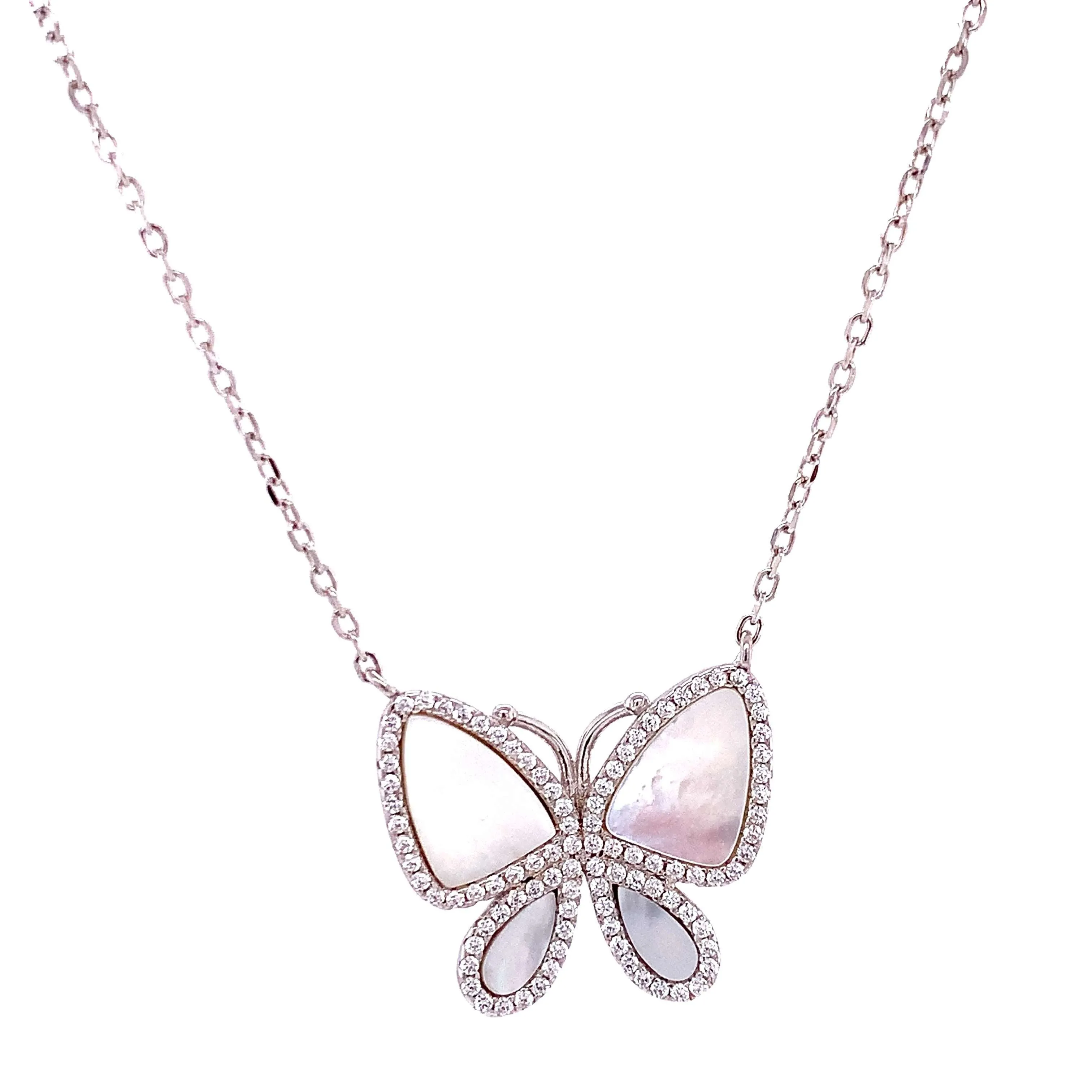 Mother of pearl butterfly necklace