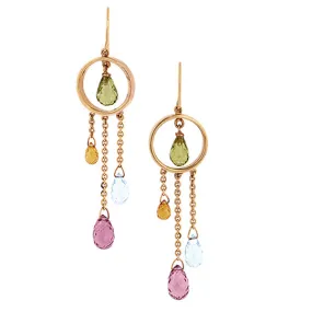 Multistone Briolette Drop Earrings