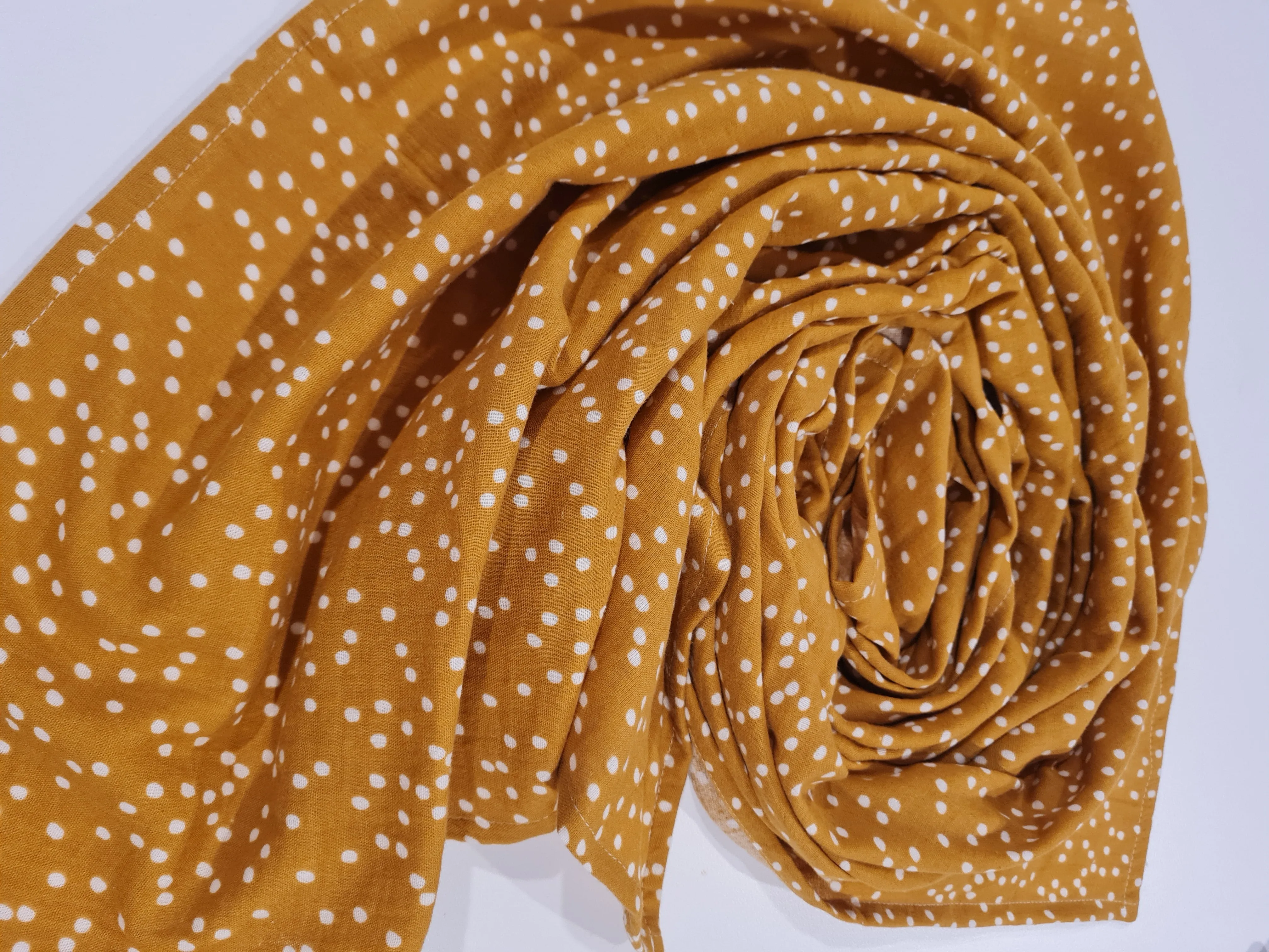 Mustard Dots Cotton Muslin Swaddle